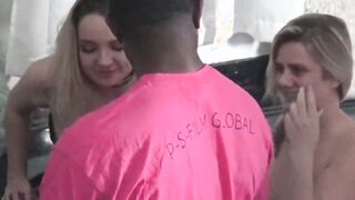 hot amateur milfs licking and sharing a massive black cock