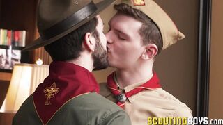 Adorable Scout Ethan played hard by Barrett in his office