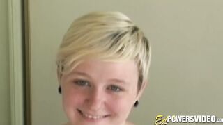 Classic video of young hottie having both holes drilled
