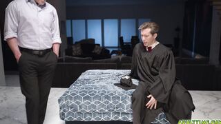 Gay teacher and student fuck sesh in bed