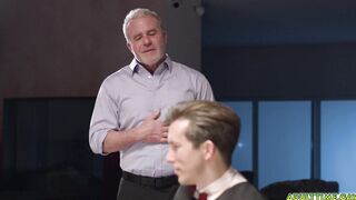 Gay teacher and student fuck sesh in bed