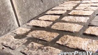 Japanese women secretly taped while pissing hard