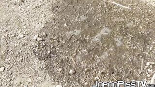 Japanese women secretly taped while pissing hard