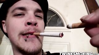 Nolan and York Reid smoking and jerking their big dicks