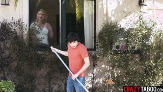 Shameless stepmom fucks big cock stepson