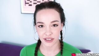 Stepsis makes stepbrother feel her big tits