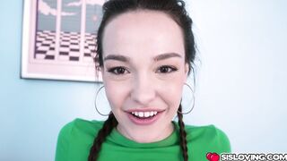 Stepsis makes stepbrother feel her big tits