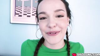 Stepsis makes stepbrother feel her big tits