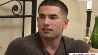 Guy blows trans babysitter Aspen Brooks