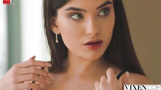 VIXEN Shy dark haired Stefany loses all control with Alberto.
