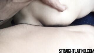 Cute young Latino pounded raw and fed with jizz