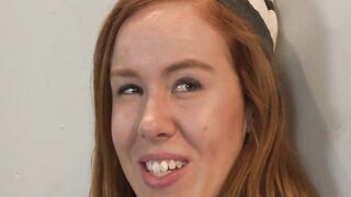 Nasty little ginger whore loves riding fat juicy pecker