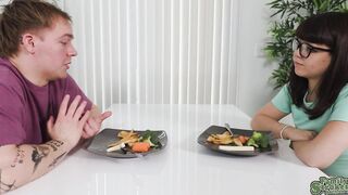 Mochi Mona practice sucking Joshua Lewis's cock