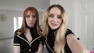 Maria Kazi and Madi Rose have just become flight attendants and they can't wait to got dicked down. They're sitting