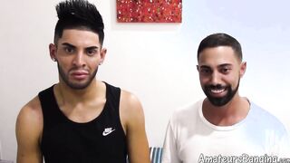 Real amateur studs give blow each other before rawpounding