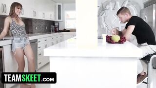 Irresistible Goddess Dark Hair Slut Paige Owens Seduces and Ride Hard this Lucky Stud on the Kitchen Counter