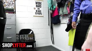 Shoplyfter - 19 Yo Shoplifters Plead Their Innocence On Their Knees Sucking Off Off LP Officer's Long Dick