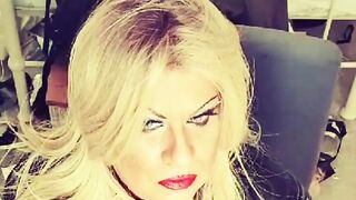 red lipstick smoking cougar inside pvc
