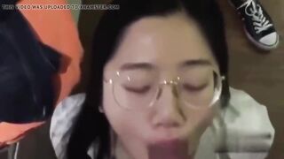 Asian oral sex with glasses