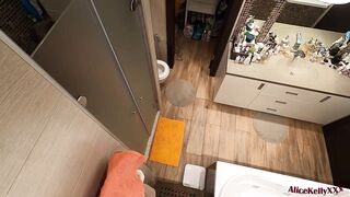 women Deep Blows Dick Inside The Wc, Fucks Into Different