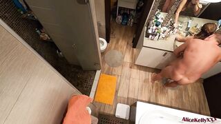 women Deep Blows Dick Inside The Wc, Fucks Into Different