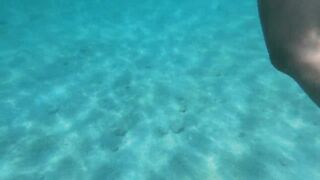 Booty Plug Swim and Piss on the beach