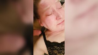 Facefucking a skank, eats jizz