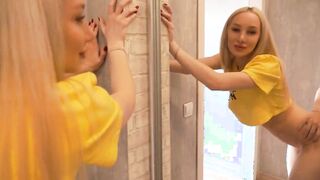 Hot Blonde Quick Russian Sex Creampie Before Work