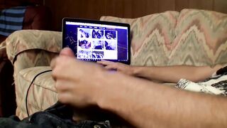 Hairy straight thug solo masturbate and cum blasts