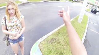 hot big ass blonde teen paid cash to fuck stranger pov