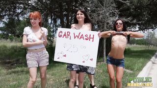 Public Handjobs Sexy Wet Fivesome Car Wash
