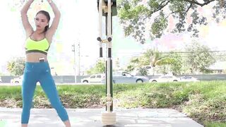 amazing brunette teen with hot ass riding a stiff pole
