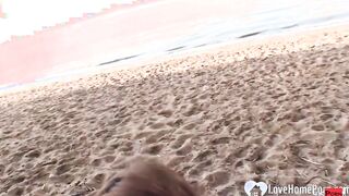 Gigantic booty Goddess at the beach getting shafted