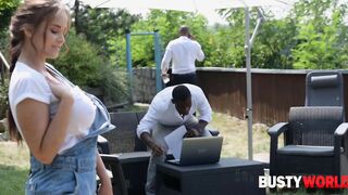 Countryside Skank Jennifer Mendez Receives big black dick double penetration After Chopping Wood GP2440