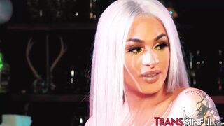 Small tits tranny goddess Eva Maxim fucks kinky girl hard