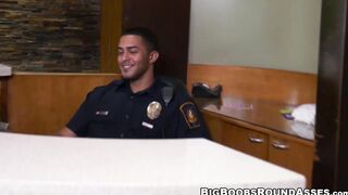 Lovely MILF with some big ol' titties fucks a cop in office