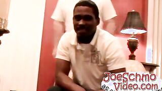 White dude gets a black dick burried deep inside his asshole