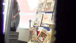 Real Japanese amateur filmed peeing in public bathroom