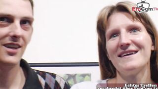 Real German lovers make first three-way MMF at amateur casting
