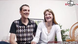 Real German lovers make first three-way MMF at amateur casting