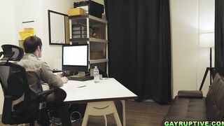 Paul Cannon fucked Andrew Miller's ass upside down