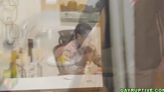 Paul Cannon fucked Andrew Miller's ass upside down