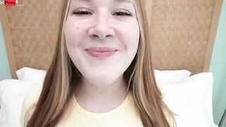 Redheaded 19 yo with freckles and red pubic hair sucks dick