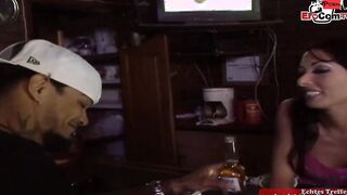 Thin slut with a pierced snatch pick up inside a