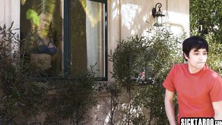 MILF with big tits sucked stepsons dick