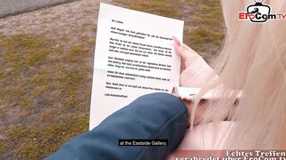 Outdoor flashing real Sexdate with german chubby 19 yo skank