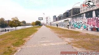 Outdoor flashing real Sexdate with german chubby 19 yo skank