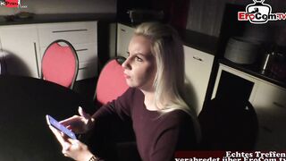 German Banged! Date with a sensual blonde Bimbo with tiny boobs