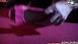 Shoe fetishist lick the High Heels from his Gf and banged! with the lady into Nylons