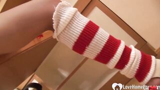 College chick with glasses munches until I cum